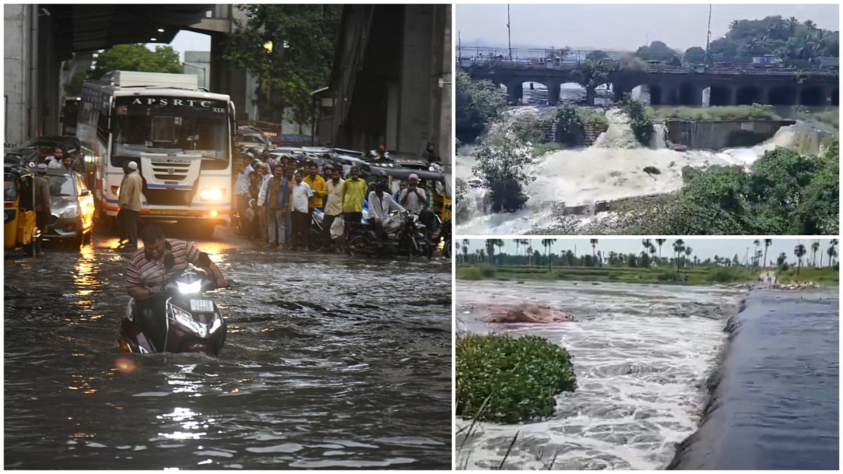 PTI/X : Visuals from heavy rains across Telangana | 